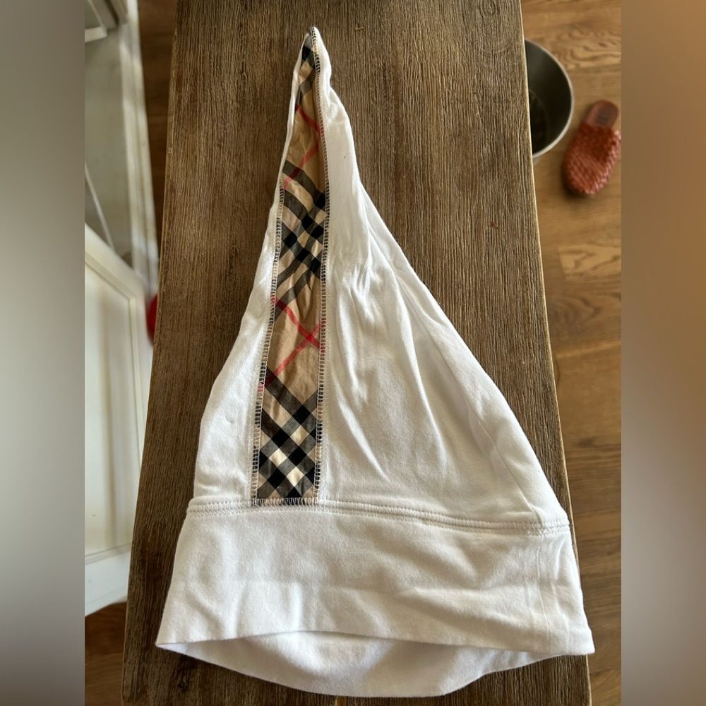 Burberry London White Plaid infant Unisex Boy Girl Cap Hat Designer 6-9 …